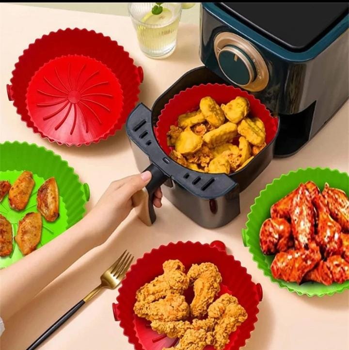 Silicone Air Fryer Liners – Reusable Non-Stick Baking Mats | Easy Clean, Heat Resistant & Oil-Free Cooking 🥘✨