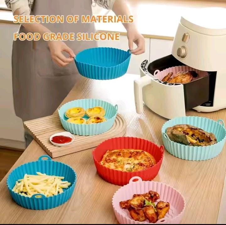 Silicone Air Fryer Liners – Reusable Non-Stick Baking Mats | Easy Clean, Heat Resistant & Oil-Free Cooking 🥘✨
