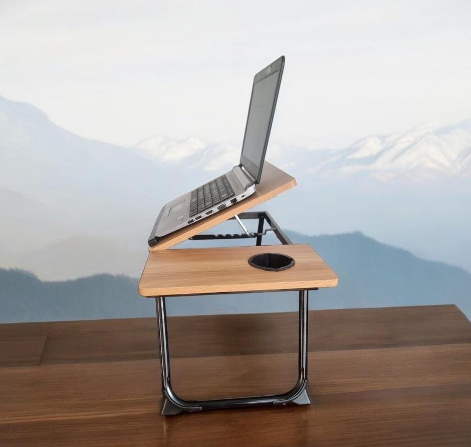 5-Level Adjustable Foldable Wooden Laptop & Study Table with Cup Slot – Portable Bed Desk for Home & Office – Multiple Colours
Foldable wooden laptop and study table with 5 adjustable angles.