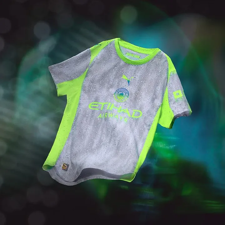 Man City Grey Neon Training Jersey – High-Visibility, Breathable, Athletic Kit Built for Speed, Comfort & Daily Performance