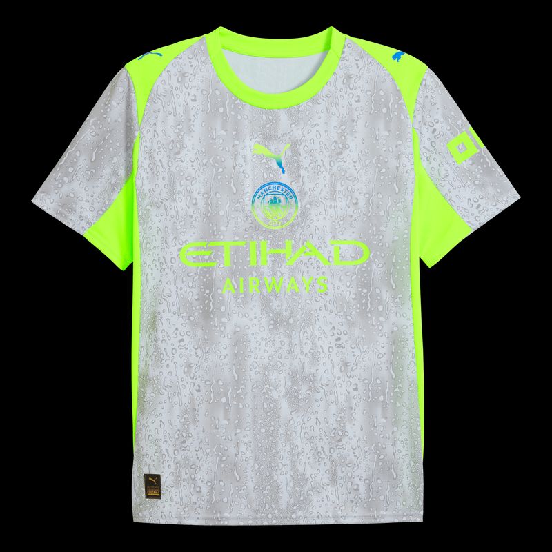Man City Grey Neon Training Jersey – High-Visibility, Breathable, Athletic Kit Built for Speed, Comfort & Daily Performance