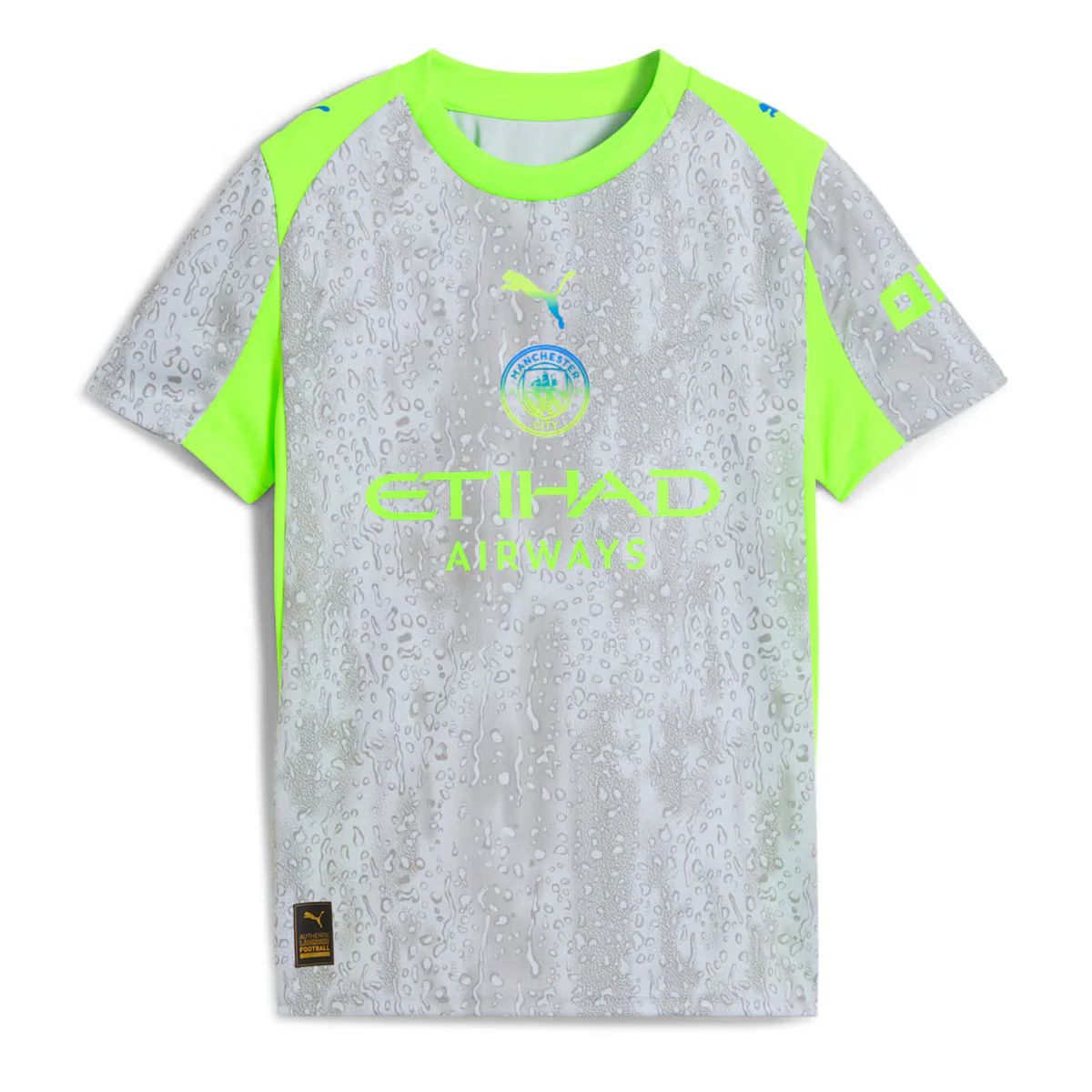 Man City Grey Neon Training Jersey – High-Visibility, Breathable, Athletic Kit Built for Speed, Comfort & Daily Performance