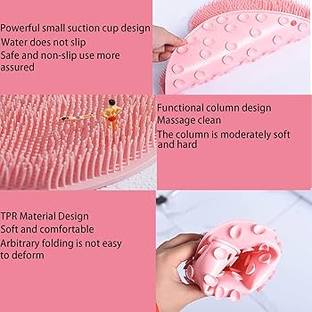 🎊🎊🎊 NEW ARRIVAL🎊🎊🎊Silicone Feet and Back Scrubber Brush 21 × 30 cm – Non-Slip Exfoliating Bath & Shower Scrubbing Mat for Body, Feet and Back