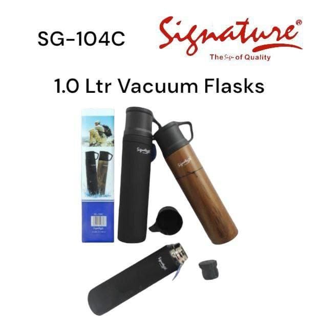 Signature Marble Design Thermos Flask – 1L Stainless Steel Insulated Water Bottle (Hot & Cold)