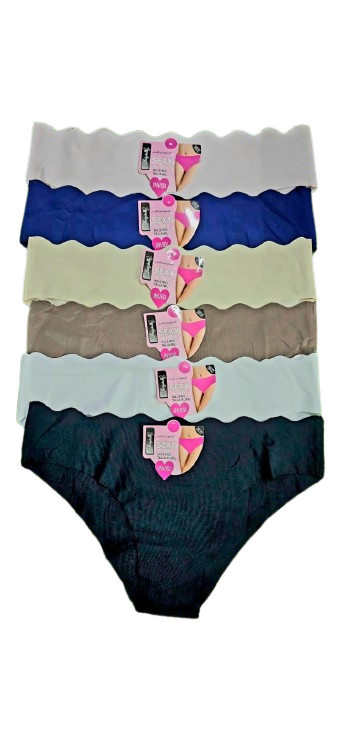 💖 6pcs Seamless Serrated Waist Panties – Soft Breathable Low-Rise Women’s Underwear, Stretchy Comfortable Invisible Fit Lingerie