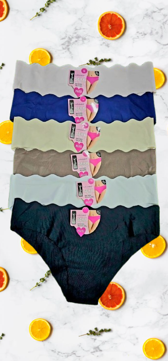 💖 6pcs Seamless Serrated Waist Panties – Soft Breathable Low-Rise Women’s Underwear, Stretchy Comfortable Invisible Fit Lingerie