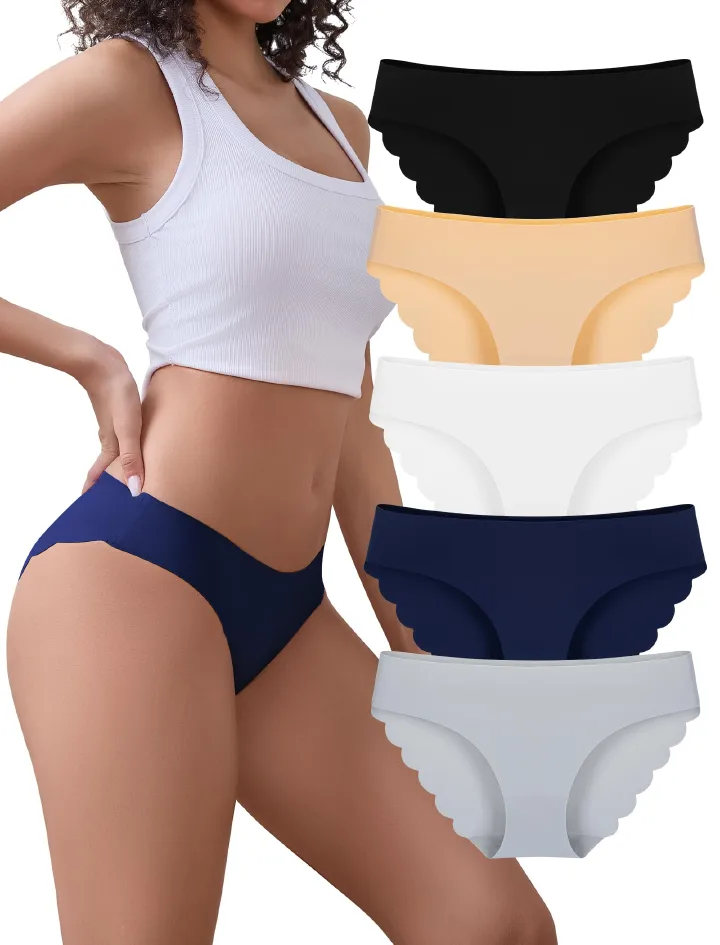 💖3pcs  Seamless Hipster Serrated Panties – Sexy Low-Rise Women’s Underwear, Soft Breathable Stretch Invisible Fit Lingerie