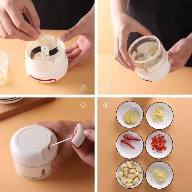 Mini Hand Pull Food Processor Garlic Press Mincer Vegetable Grinder for Meat Nuts Pepper.