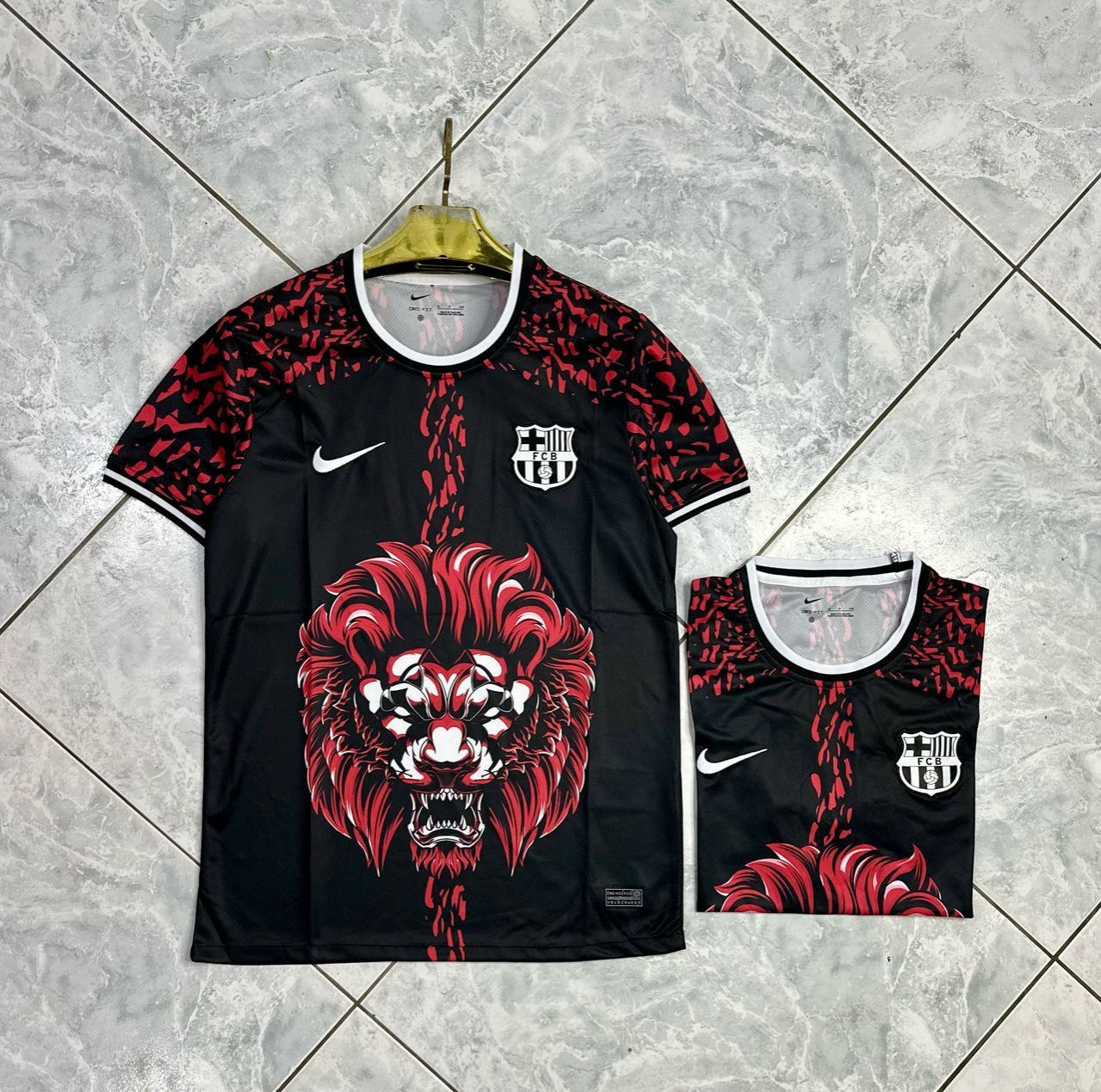 OUTSTANDING!! UNIQUE!! Classic Good Quality Authentic FC Barcelona special edition red and black lion jersey.