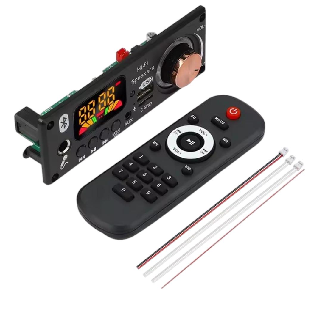 Adjustable volume MP3 decoder board. support external audio input line in, Bluetooth compatible, FM radio for car, amplifiers,sub-woofer display replacement.