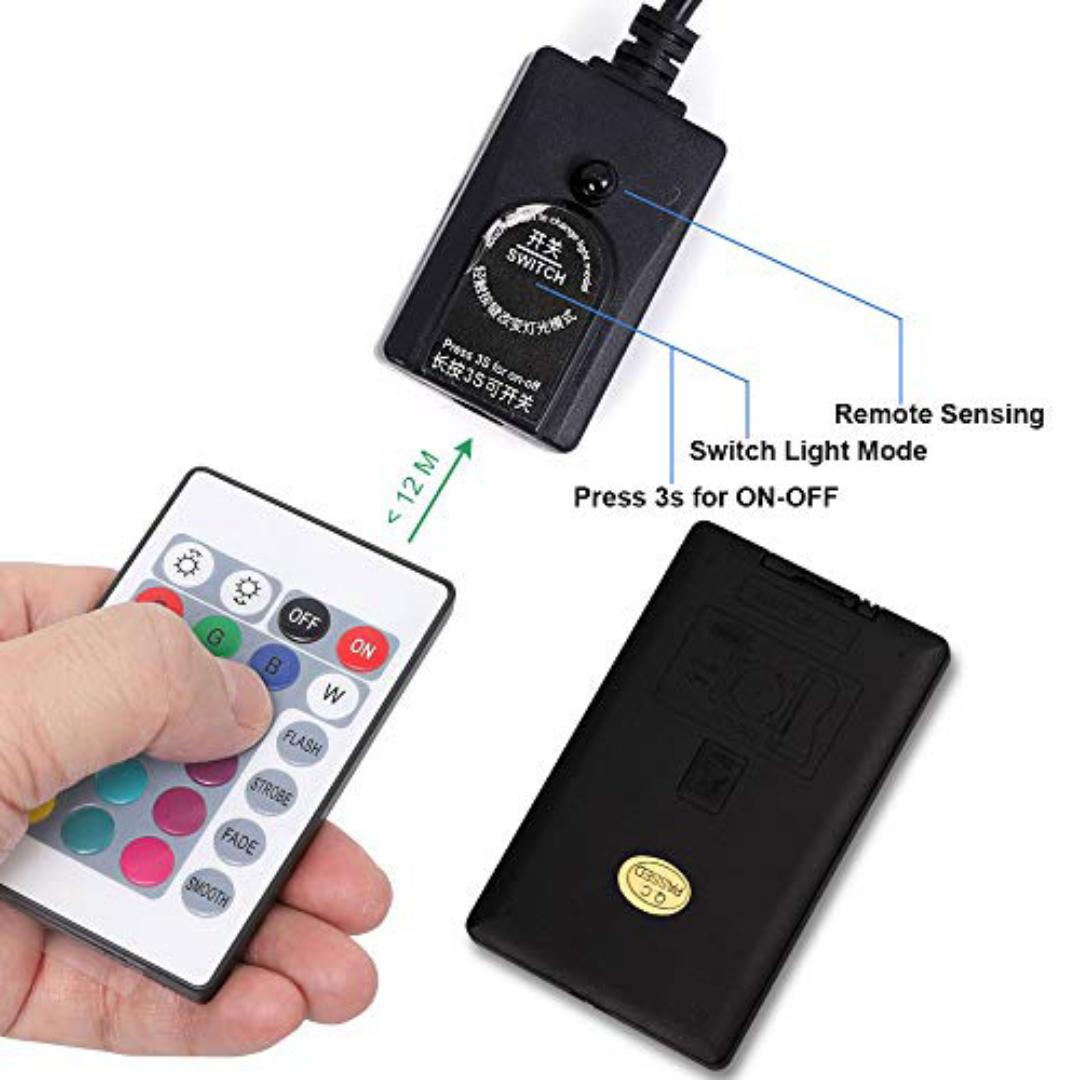 Aquarium Lighting, LED Lamp, 57cm Waterproof EU Plug, Underwater Fish Tank Light Bar, with Remote Control (RGB)