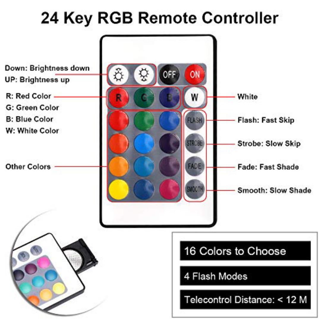 Aquarium Lighting, LED Lamp, 57cm Waterproof EU Plug, Underwater Fish Tank Light Bar, with Remote Control (RGB)