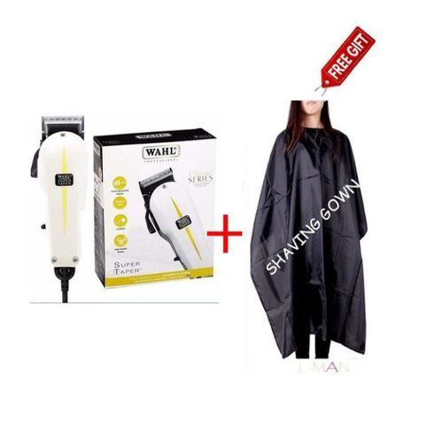 Wahl Electric Hair Super-Taper/Shaving Machine Kinyozi+Shaving Gown