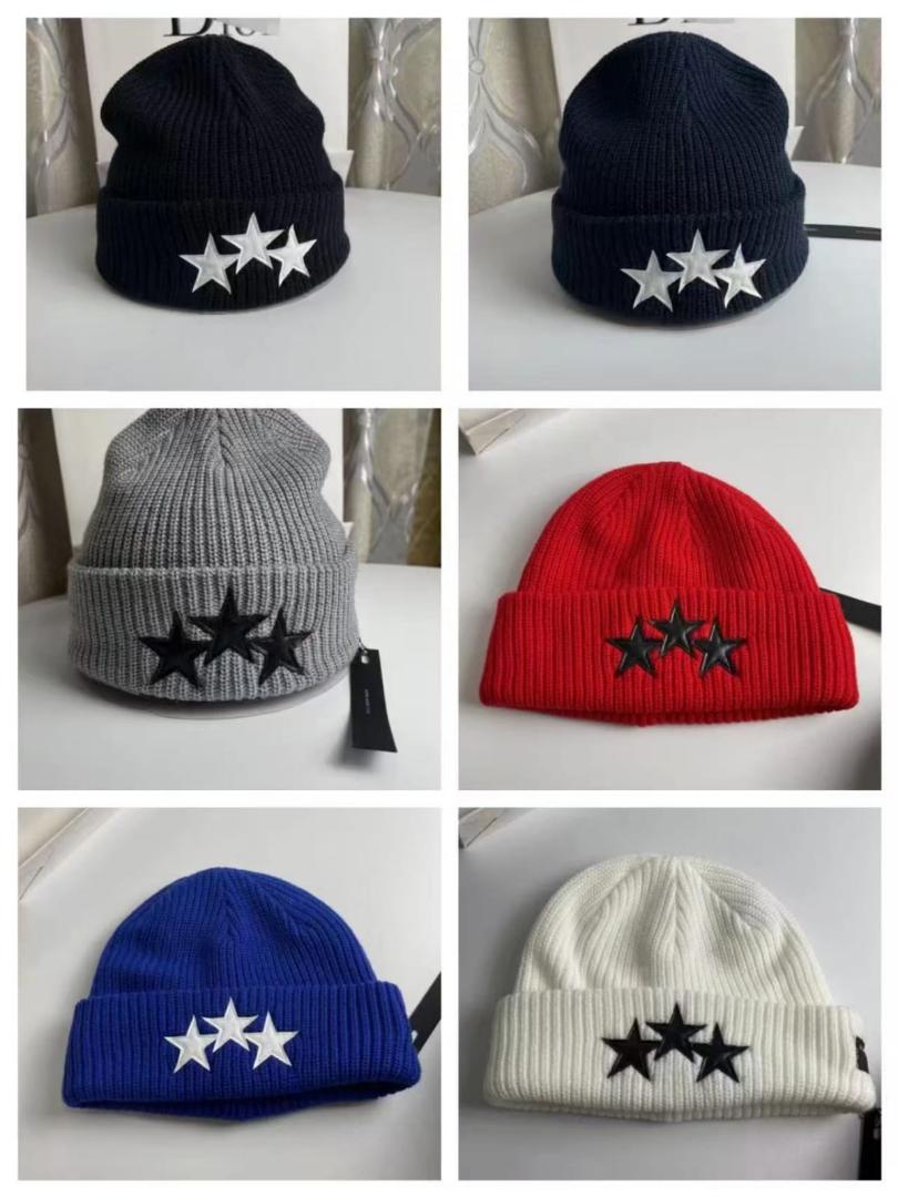 ''3 STARS'' Chrome Hearts Sludge Red Star Woolen Beanie Hats, Gothic Beanie Hats, Fashion Marvin Hats (Best shop for Beanie Hats, Baseball Caps, Durags, Marvin Hats and Headwear Accessories)