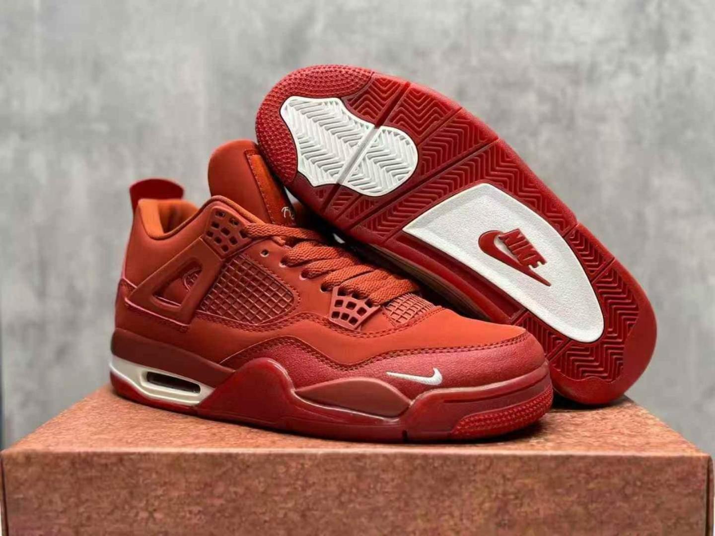 Quality Air Jordan 4 Retro Bike X Nigel Sylvester "Brick by Brick " Solar Red  Sneakers (Best Shop for Quality Sneakers, Boots, Oxfords and Shoes Accessories)