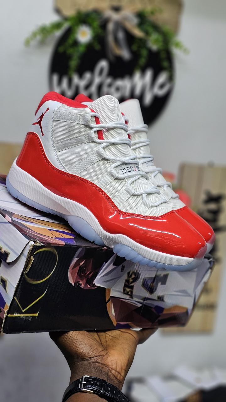 Air Jordan 11 Retro 'Cherry' Varsity Red  Sneakers (Best Shop for Quality Sneakers, Boots, Oxfords and Shoes Accessories)