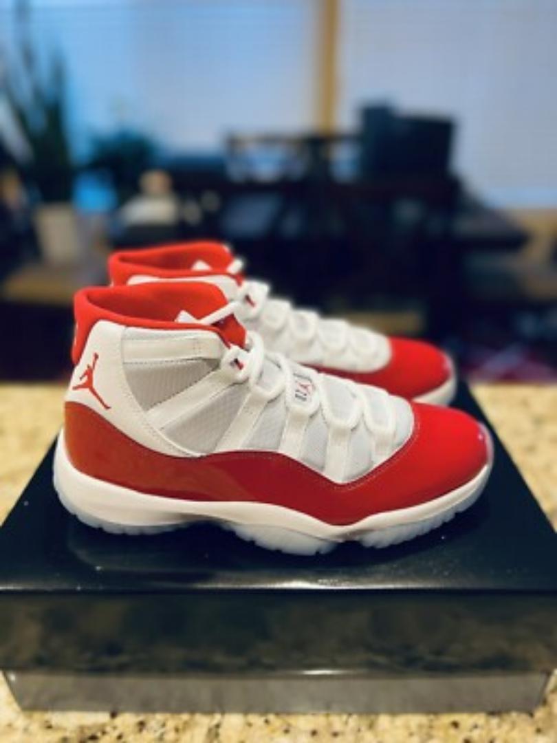 Air Jordan 11 Retro 'Cherry' Varsity Red  Sneakers (Best Shop for Quality Sneakers, Boots, Oxfords and Shoes Accessories)