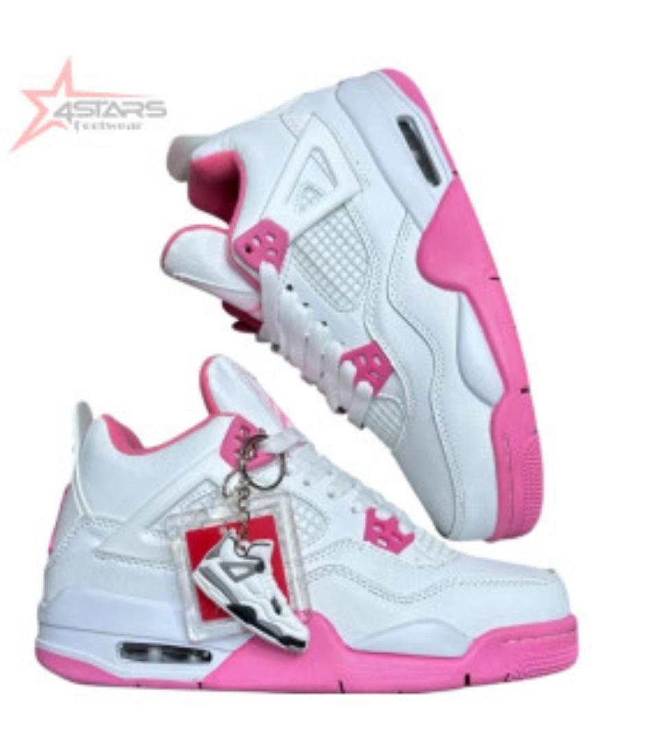 Quality Air Jordan 4 Retro 'White Pink' Sneakers (Best Shop for Quality Sneakers, Boots, Oxfords and Shoes Accessories)