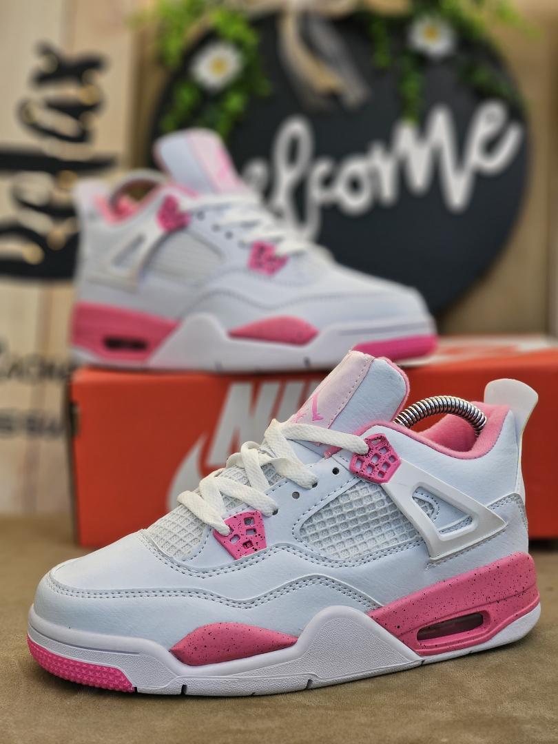 Quality Air Jordan 4 Retro 'White Pink' Sneakers (Best Shop for Quality Sneakers, Boots, Oxfords and Shoes Accessories)
