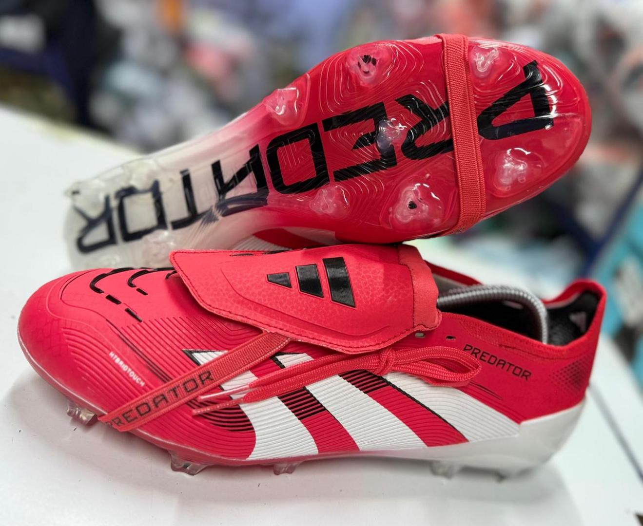Top Quality Adidas Predator Elite Fold-Over Tongue Firm Soccer  Ground Boots Red, High Quality Football Predator Boots