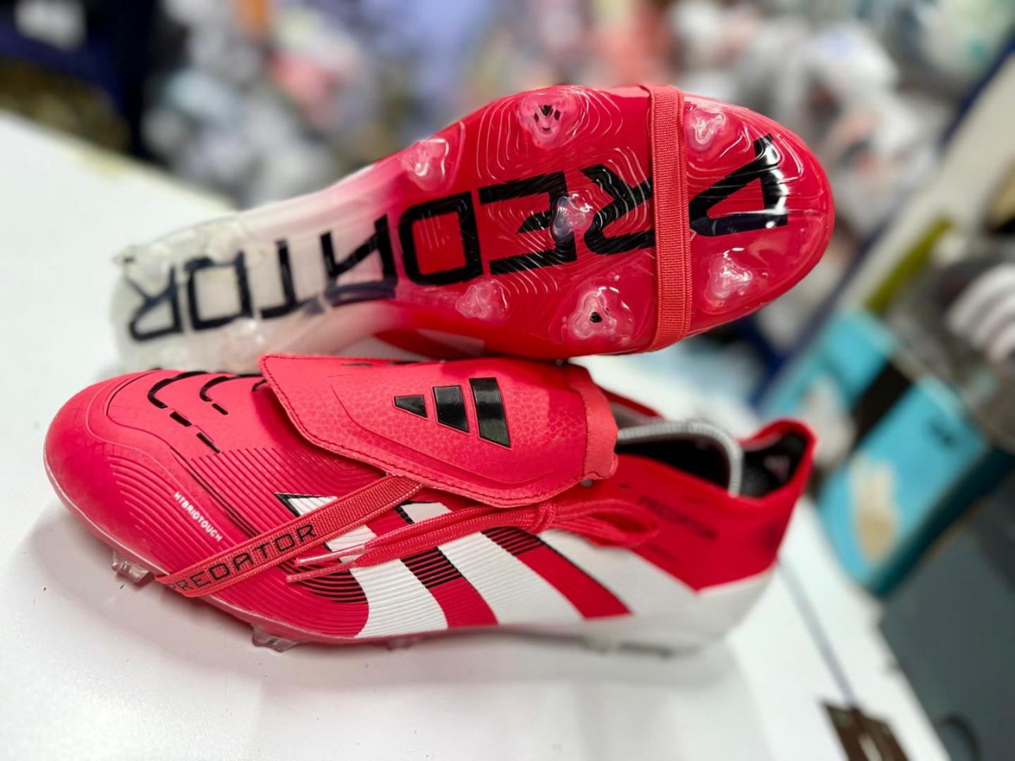Top Quality Adidas Predator Elite Fold-Over Tongue Firm Soccer  Ground Boots Red, High Quality Football Predator Boots