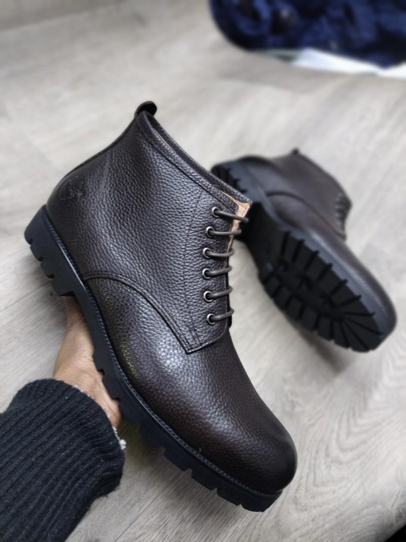 Timberland Men's Classic Brown Textured Leather Ankle Boots | Official Shoes (Best Shop for Quality Shoes, Sneakers, Casuals, Boots, Oxfords, Officials and Shoe Accessories)