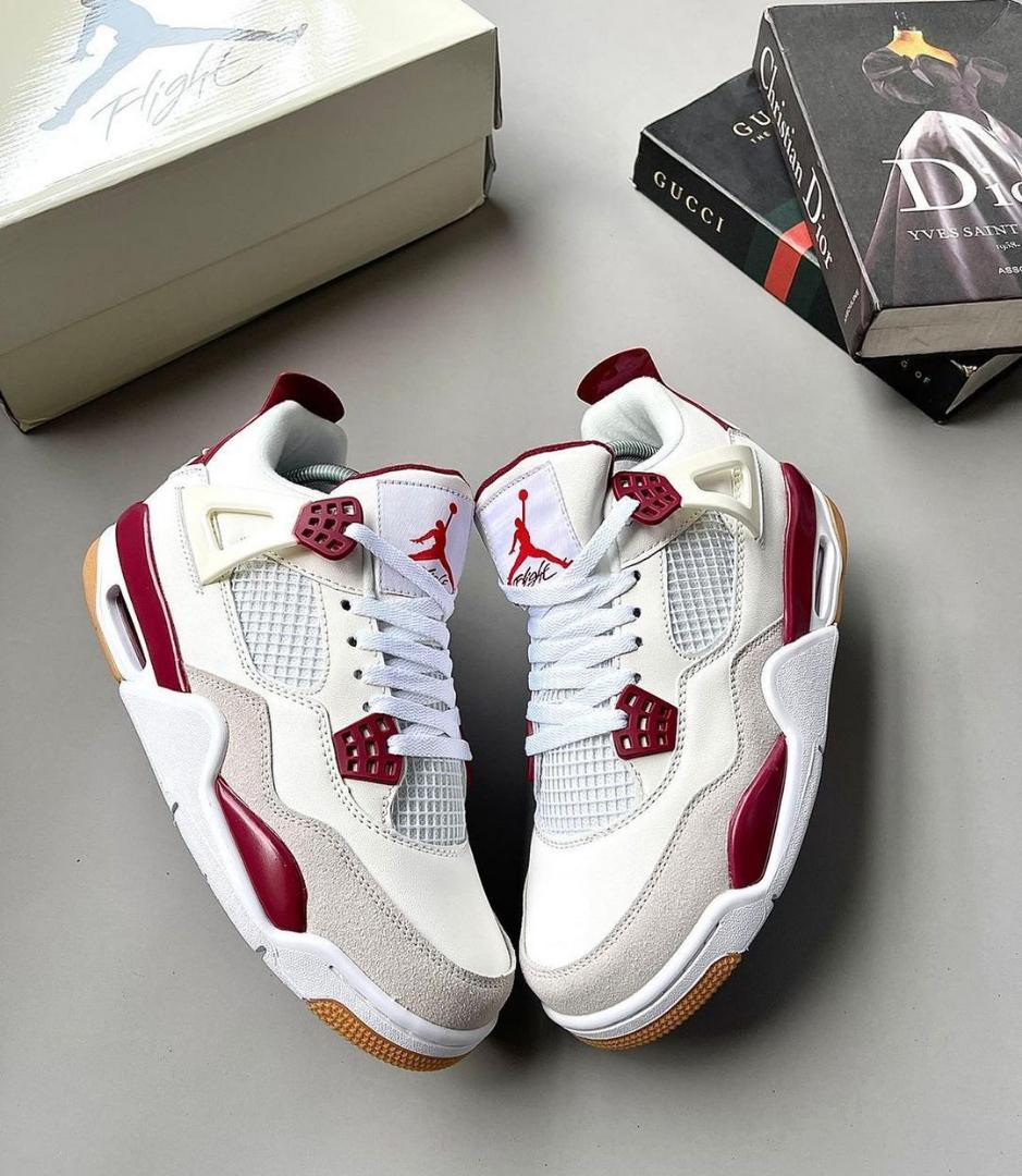 High Quality Air Jordan 4 Retro SB Wine Red Sneakers (Best Shop for Quality Shoes, Sneakers, Casuals, Boots, Oxfords, Officials and Shoe Accessories)