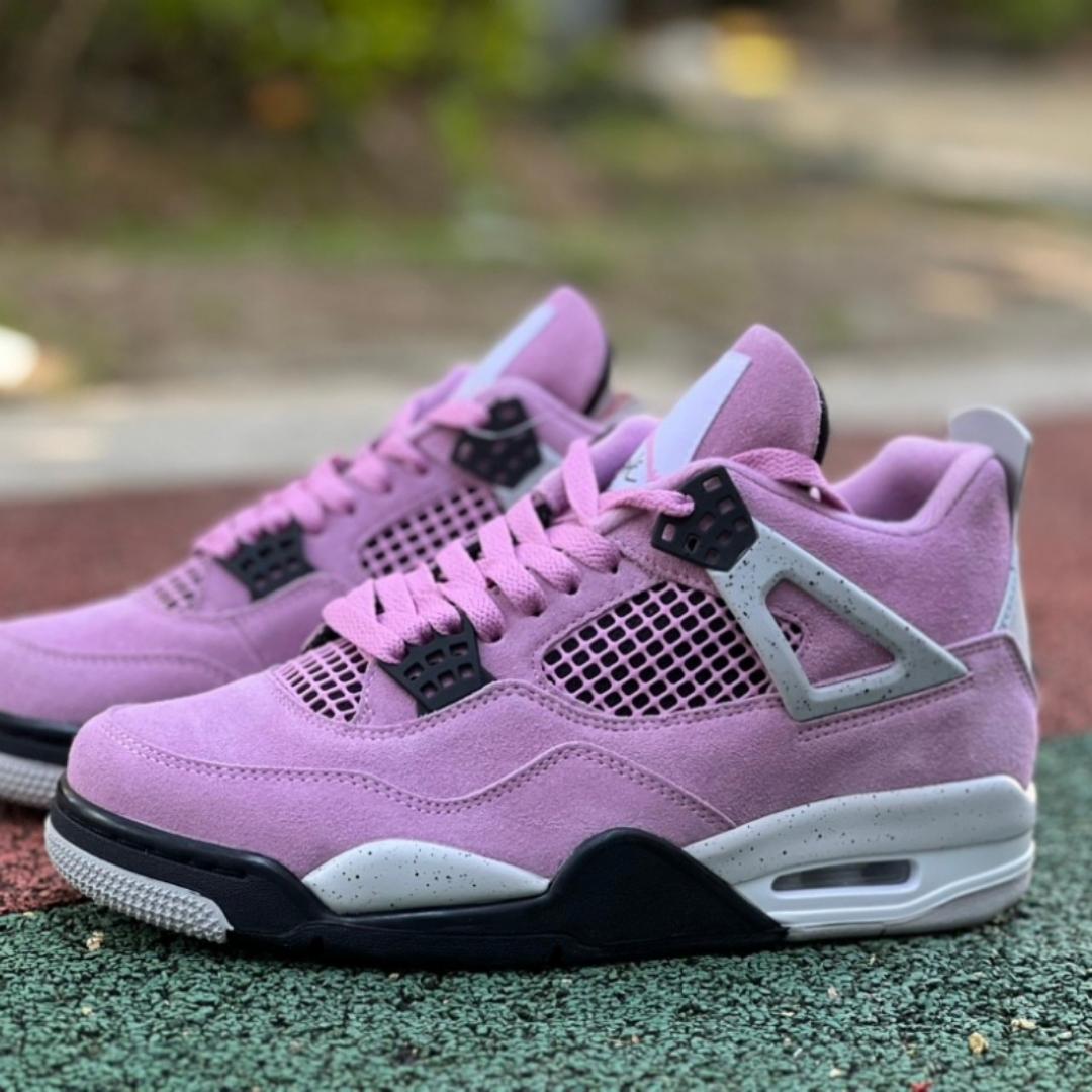 Air Jordan 4 Retro Orchid Pink-White Women Sneakers (Best Shop for Quality Shoes, Sneakers, Casuals, Boots, Oxfords, Officials and Shoe Accessories)