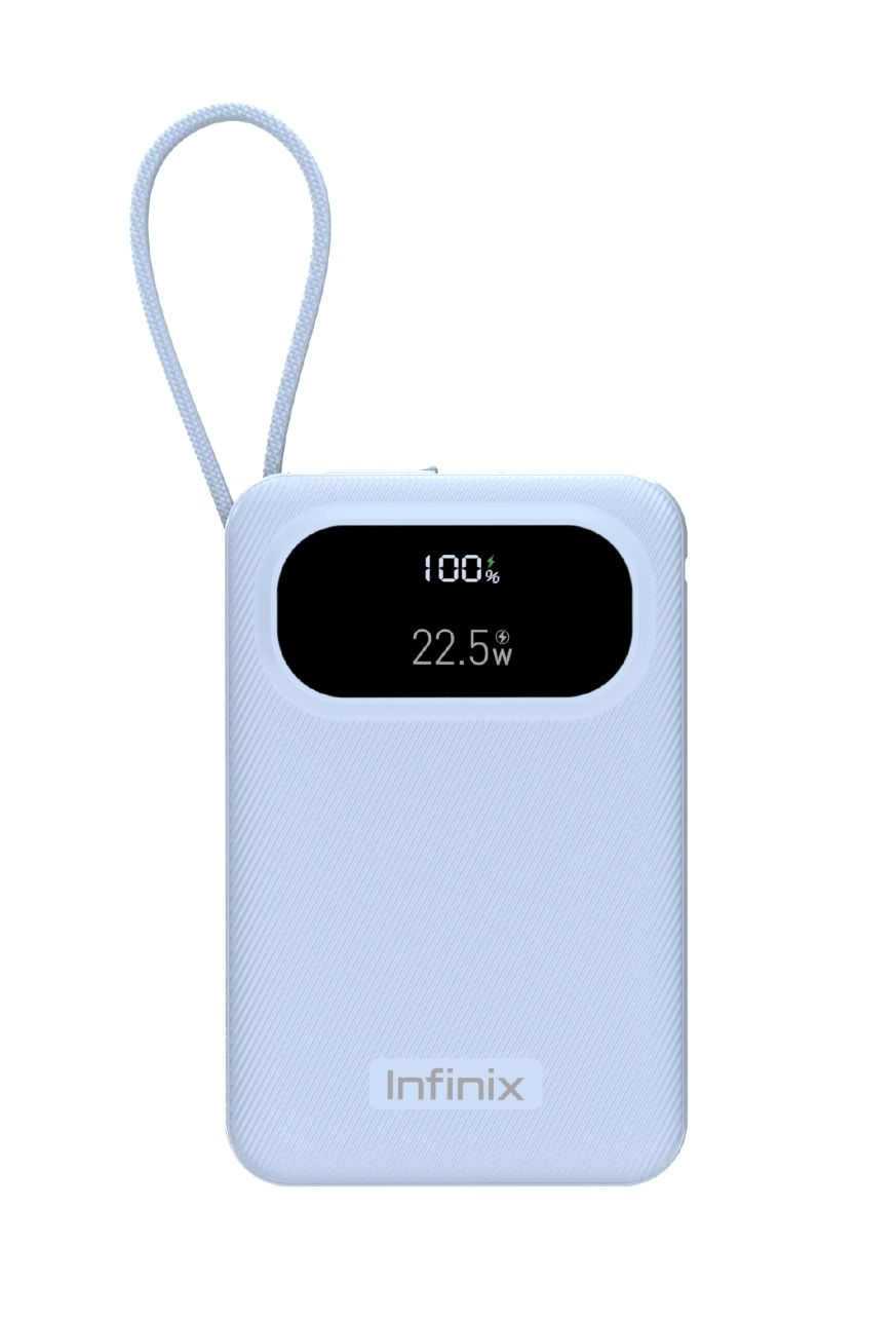 [New Arrival] Infinix Xpower 10 Pro Powerbank 10000mAh 22.5W Max Charging Type C USB A/Type C  Output Type-c cable output Thin and Light Design Charge 3 Devices Simultaneously Fast Charging Powerbank