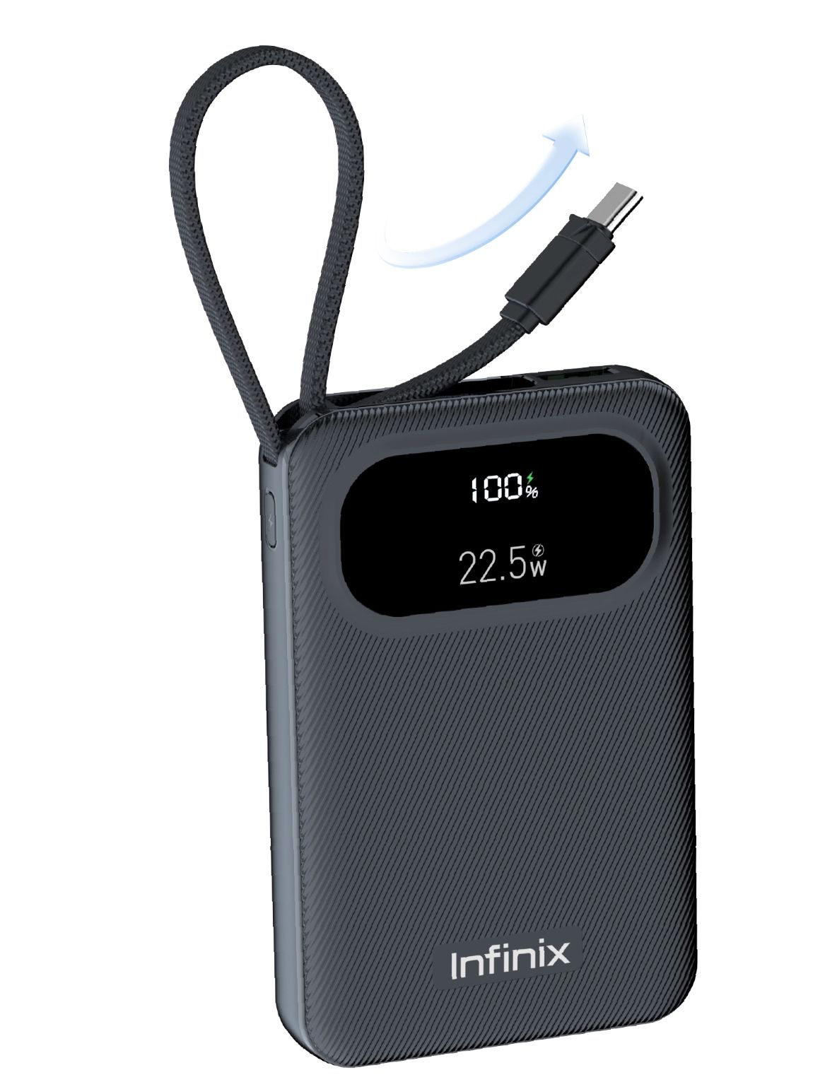 [New Arrival] Infinix Xpower 10 Pro Powerbank 10000mAh 22.5W Max Charging Type C USB A/Type C  Output Type-c cable output Thin and Light Design Charge 3 Devices Simultaneously Fast Charging Powerbank