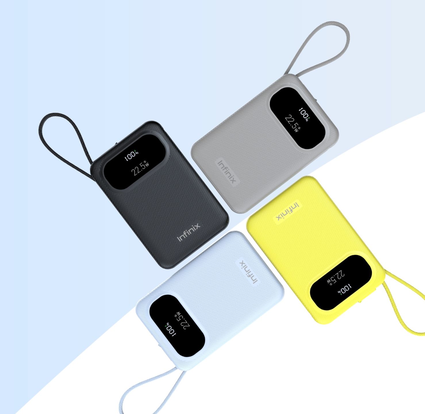 [New Arrival] Infinix Xpower 10 Pro Powerbank 10000mAh 22.5W Max Charging Type C USB A/Type C  Output Type-c cable output Thin and Light Design Charge 3 Devices Simultaneously Fast Charging Powerbank