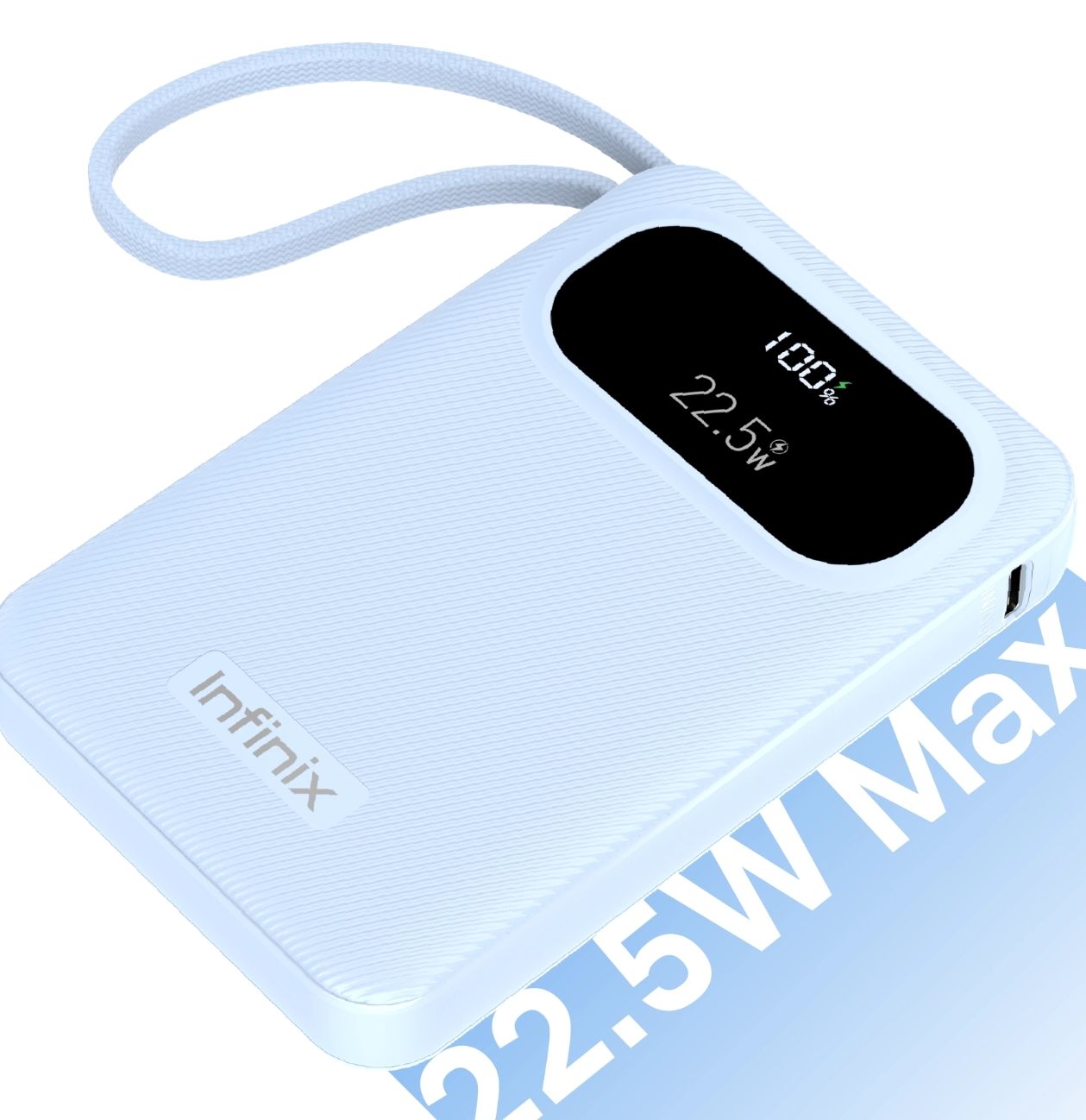 [New Arrival] Infinix Xpower 10 Pro Powerbank 10000mAh 22.5W Max Charging Type C USB A/Type C  Output Type-c cable output Thin and Light Design Charge 3 Devices Simultaneously Fast Charging Powerbank