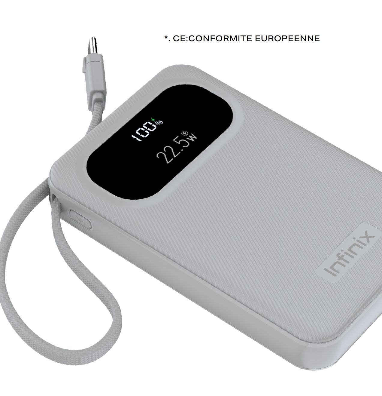 [New Arrival] Infinix Xpower 10 Pro Powerbank 10000mAh 22.5W Max Charging Type C USB A/Type C  Output Type-c cable output Thin and Light Design Charge 3 Devices Simultaneously Fast Charging Powerbank