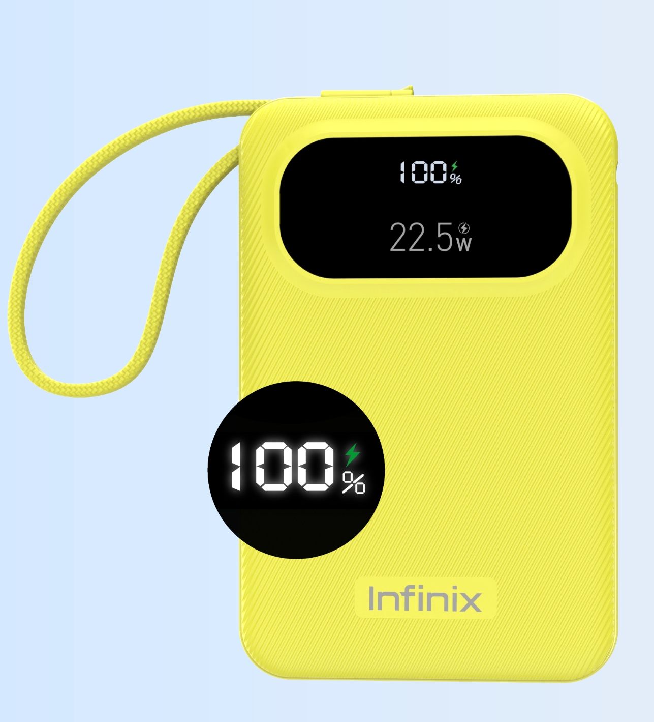 [New Arrival] Infinix Xpower 10 Pro Powerbank 10000mAh 22.5W Max Charging Type C USB A/Type C  Output Type-c cable output Thin and Light Design Charge 3 Devices Simultaneously Fast Charging Powerbank