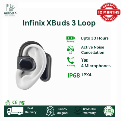 [Special Offer] Infinix XBuds 3 Loop 330mAh Battery Upto 30 Hours Playtime 3 Mics Memory Titanium Wire Hook Type C Charging Directional Sound Powerful Bass Wireless Earphones Earbuds Bluetooth