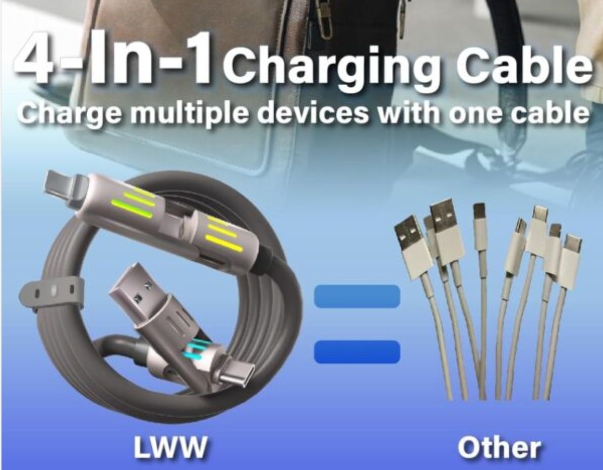 [New Arrival] Infinix Elbow Series Premium 4-In-1 240W Cable Liquid Silicone Rubber for Hot 60 Pr+ Hot 60i 1.2M Cable Type C-C Type C-Lightning(iPhone) USB A-Type-C USB-A-Lightning Charger Data