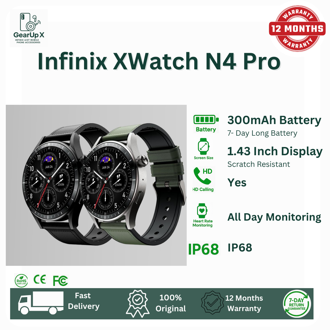 [New Arrival] Infinix Xwatch N4 Pro 1.43" AMOLED Screen Premium Body AI Faces Female Menstruation Tracker 7-10 Days IP68 For Hot 60i Hot 60 Pro+ Plus Camon 40 Note 50 Pro Smartwatch Watch