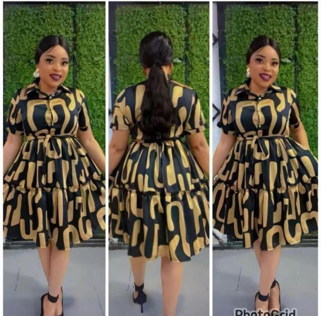 Women's Elegant Short Sleeve Turn-Down Collar Floral Print Maxi A Line Shirt Dresses