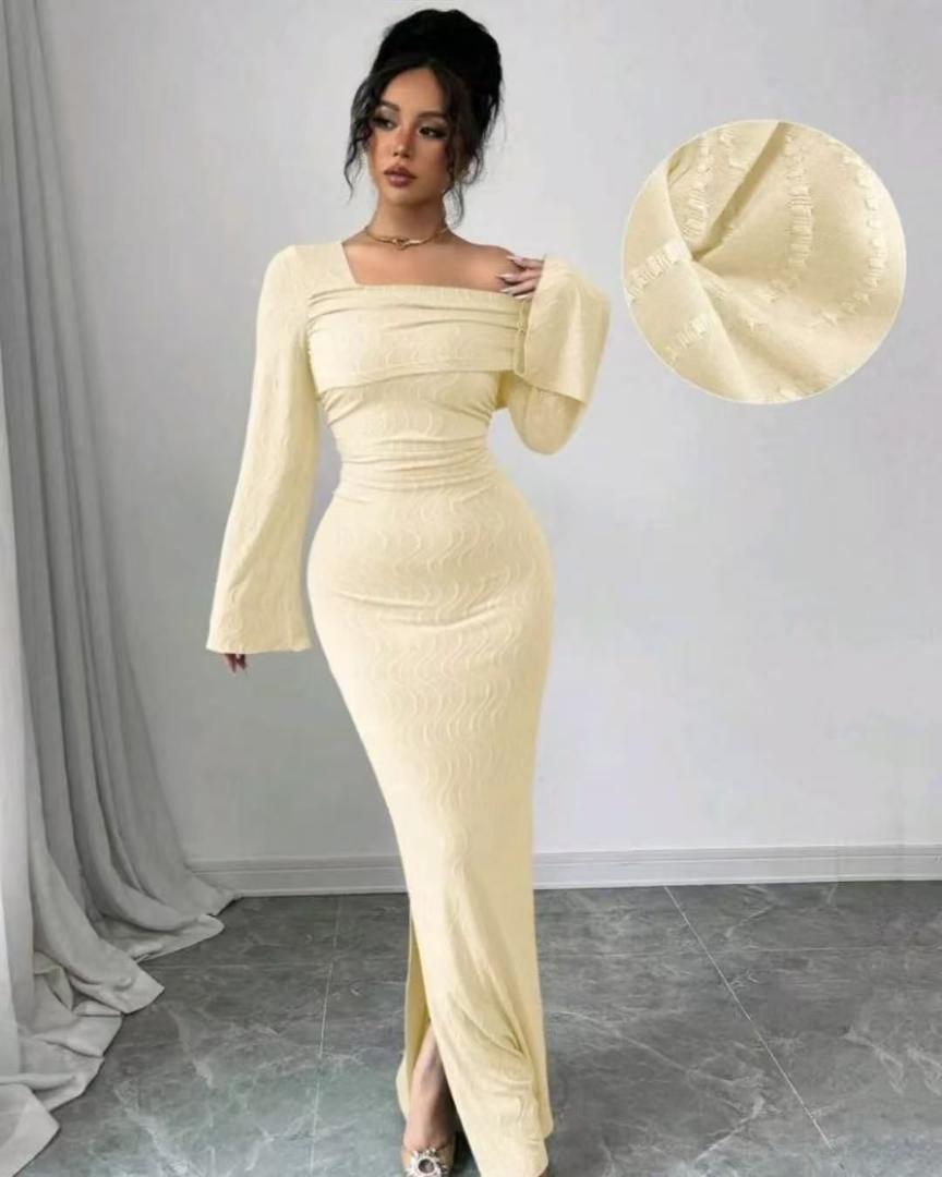 Best price for Women's Maxi Dress Off Shoulder Long Sleeve Split Back ...