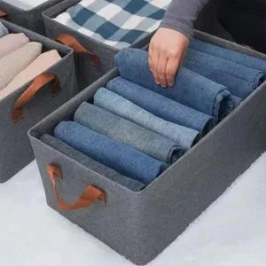 Clothes Drawer Organizer – Closet Storage Box for Socks, Scarves, Leggings, T-Shirts & Jeans (47×28×20cm)