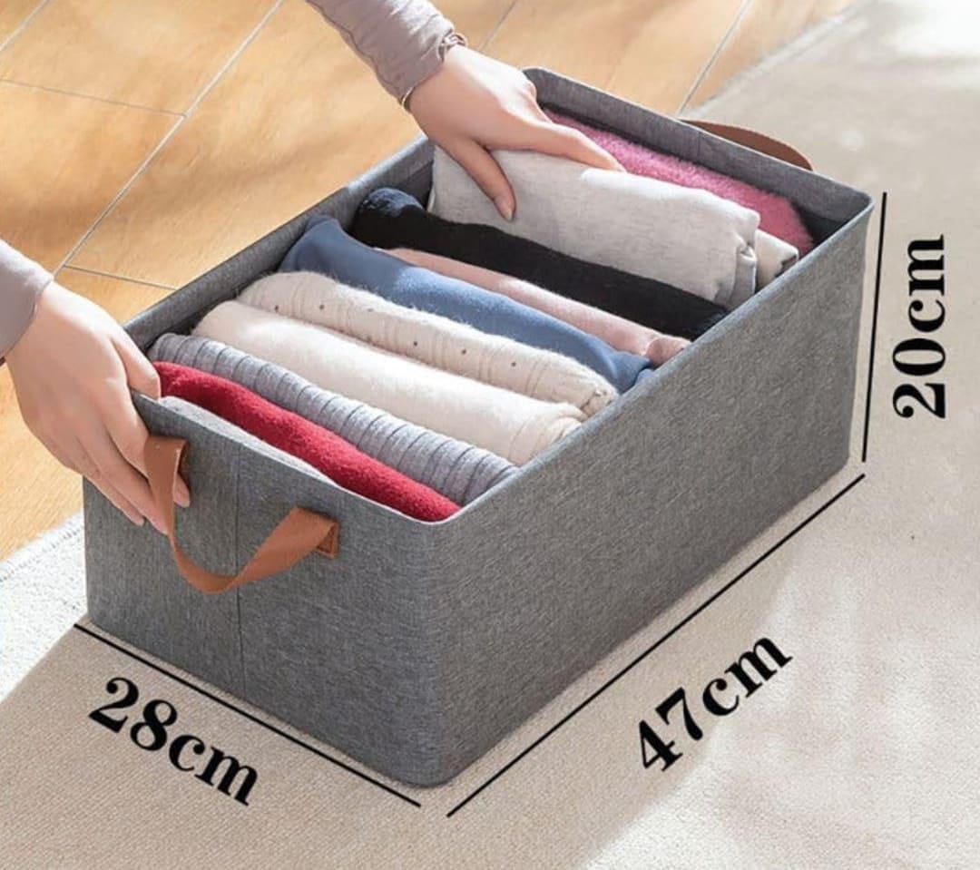 Clothes Drawer Organizer – Closet Storage Box for Socks, Scarves, Leggings, T-Shirts & Jeans (47×28×20cm)