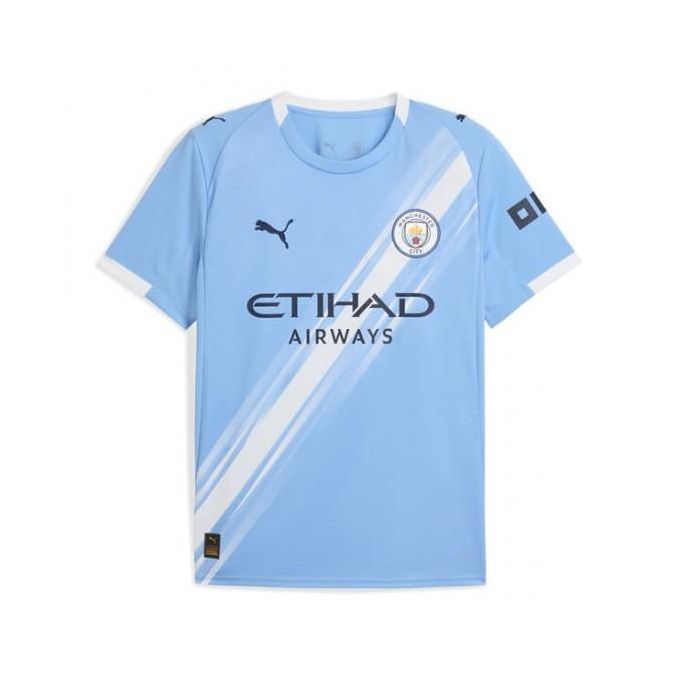 Manchester City FC Men’s 2025/26 Authentic Home Soccer Jersey – Slim Fit – Light Blue