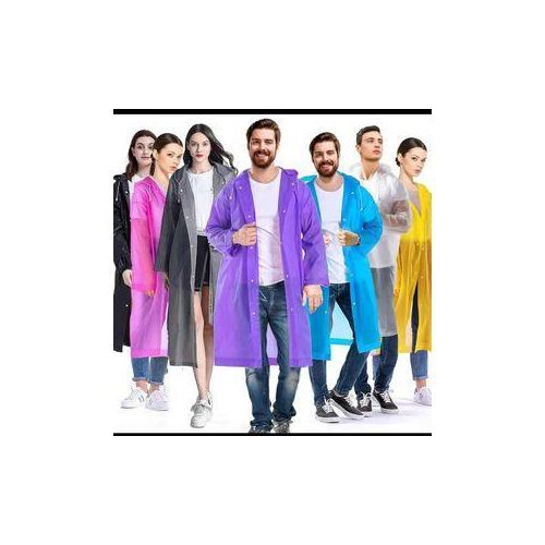 Men & Women Reusable Waterproof Hooded Raincoat – Lightweight EVA Long Jacket with Buttons & Poncho Design (Unisex Outdoor Rainwear)