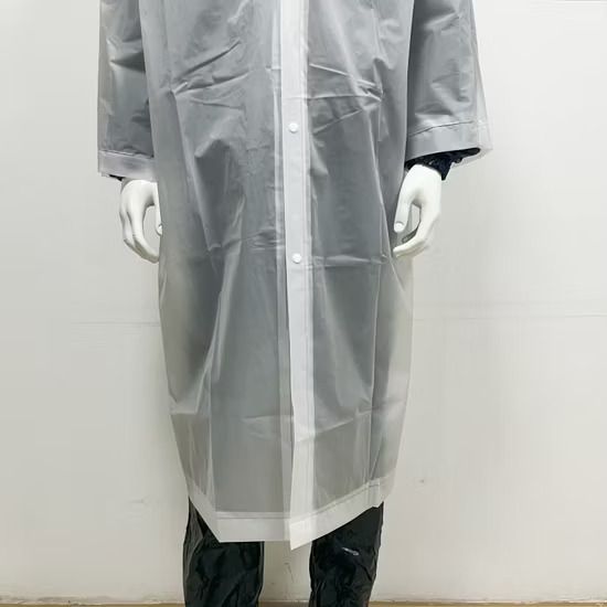 Men & Women Reusable Waterproof Hooded Raincoat – Lightweight EVA Long Jacket with Buttons & Poncho Design (Unisex Outdoor Rainwear)