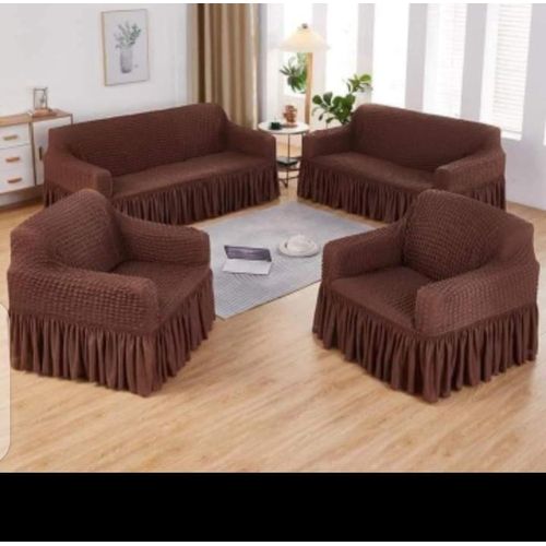 Bubbles Loose Sofa Seat Covers for 7-Seater Set (3+2+1+1) – Stretchable, Washable, Anti-Slip Elastic Fabric Couch Protector – 5 Colors Available