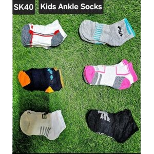 6 Pairs Kids Ankle Socks – Soft Cotton, Breathable & Non-Slip Comfort for School, Play & Everyday Wear