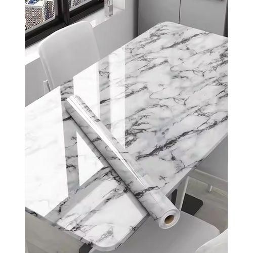 Marble Contact Paper / Wallpaper – White & Black Self-Adhesive Vinyl Roll (2m × 60cm) for Furniture, Kitchen & Walls