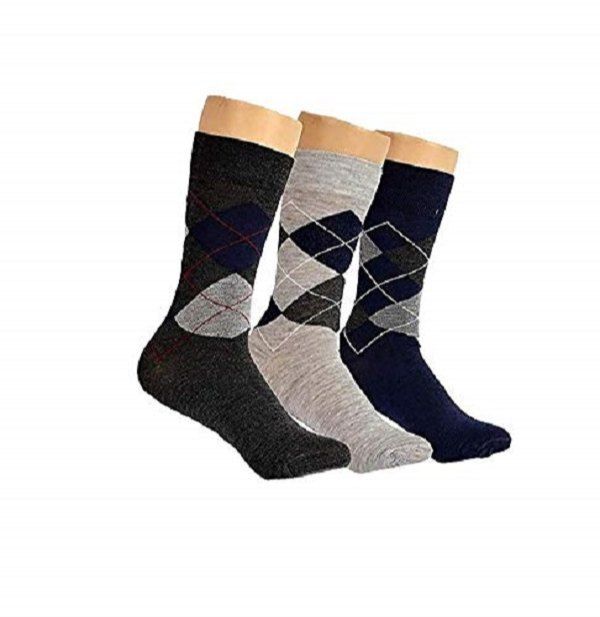 6 Pairs Men’s Plain Office Cotton Socks – Long Dress & Casual Socks, Assorted Colors | Comfortable Breathable Everyday Wear