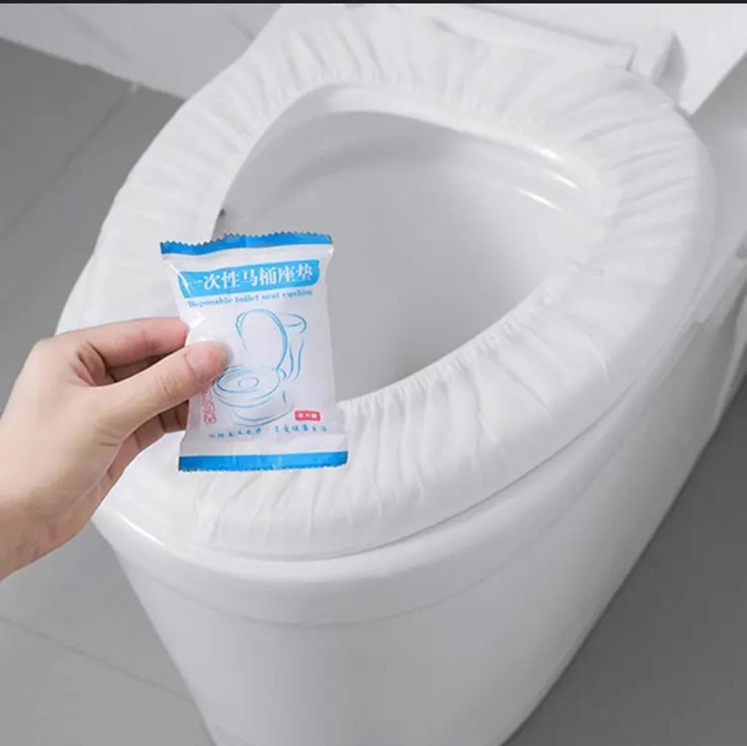 Disposable Toilet Seat Covers – 10pcs Pack, Hygienic Sanitary Bathroom Protection, Travel & Home Use. Pack of 10 disposable toilet seat covers for hygienic protection. Ideal for travel, office, public