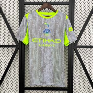 Men’s Manchester City Performance Grey & Neon Football Jersey – Durable, Comfortable Kit for Active Sports for everyday life wear